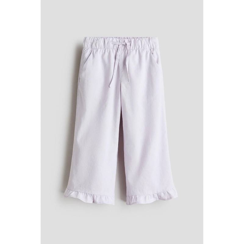 H&M Girls Purple Linen-Blend Drawstring Trousers (1.5-2 Years) (1.5-2 Years)
