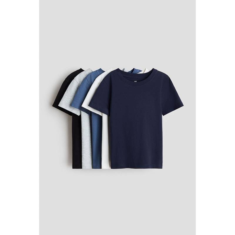 H&M Boys Blue 5-Pack Cotton T-Shirts (1.5-2 Years)