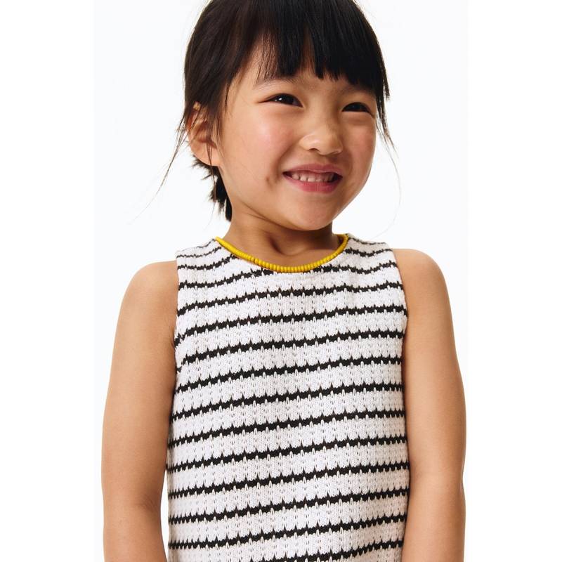 H&M Girls White Pointelle-Knit Cotton Top (1.5-2 Years) (1.5-2 Years)