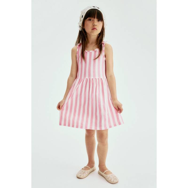 H&M Girls Pink Printed Cotton Dress (1.5-2 Years) (1.5-2 Years)