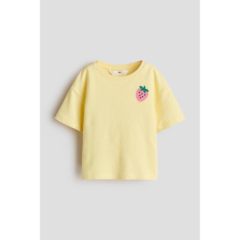 H&M Girls Yellow Cotton T-Shirt (8-10 Years) (8-10 Years)