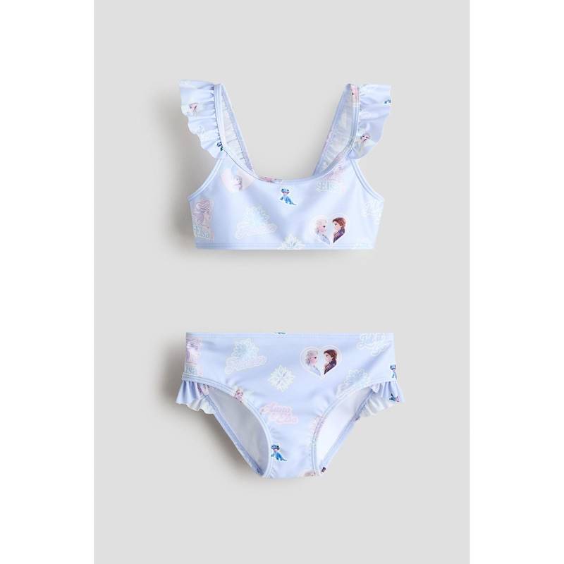 H&M Girls Blue Flounced Printed Bikini (2-4 Years)