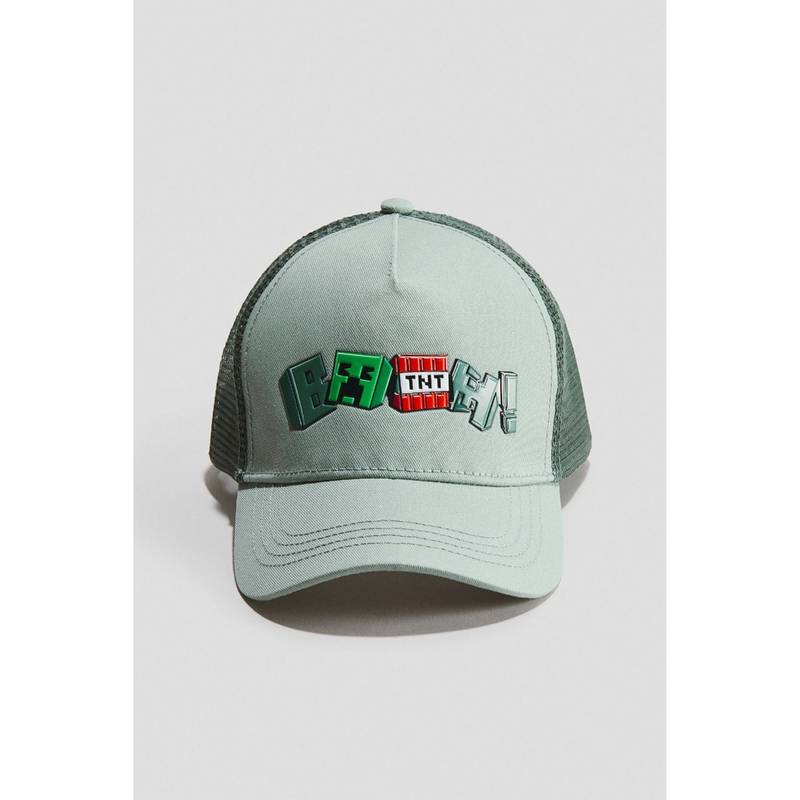H&M Boys Green Motif-Detail Trucker Cap (4-6 Years) (4-6 Years)