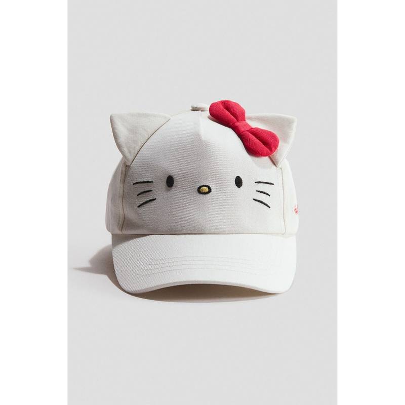 H&M Girls White AppliquD Cap (6-10 Years) (6-10 Years)