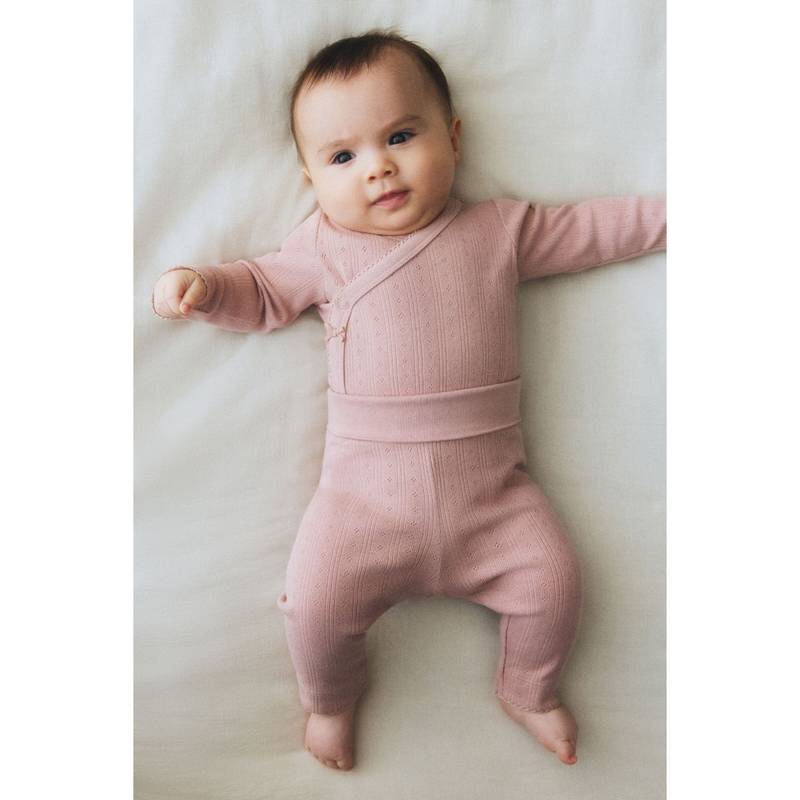 H&M Girls Pink 2-Piece Bodysuit And Leggings Set (0 Months)