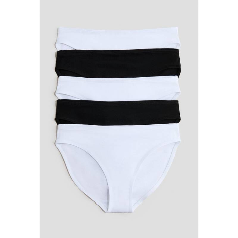 H&M Girls White 5-Pack Cotton Briefs (10-12 Years)