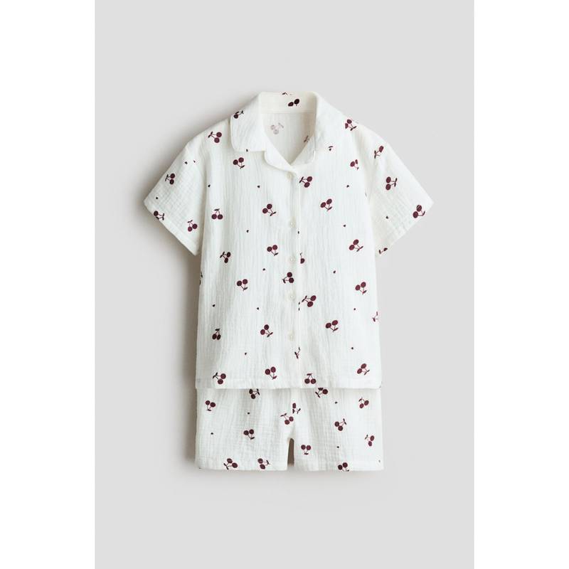 H&M Girls White Patterned Muslin Pyjamas (1.5-2 Years)