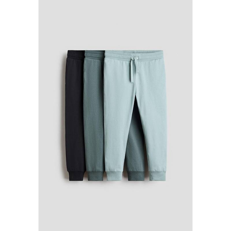 H&M Boys Turquoise 3-Pack Cotton Joggers (3-4 Years)