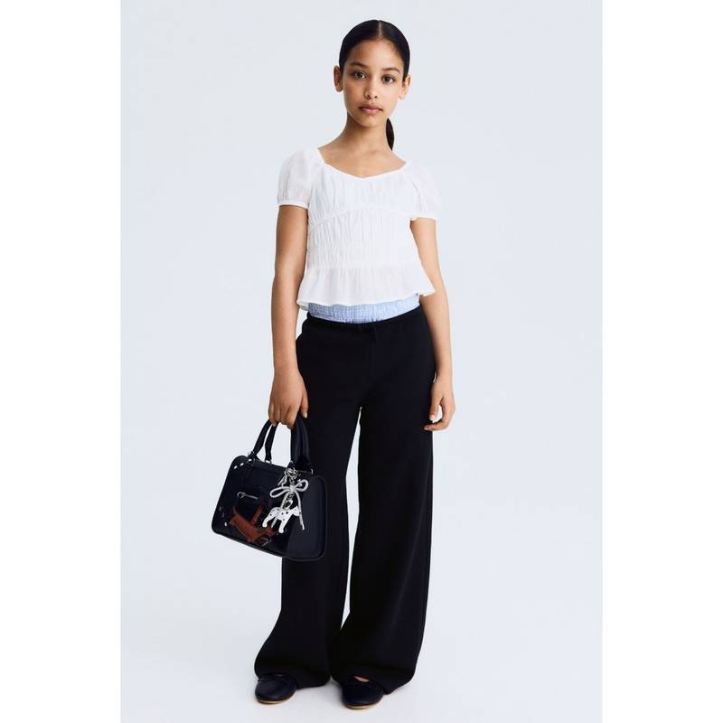 H&M Girls Black Brushed-Inside Joggers (8-9 Years) (8-9 Years)