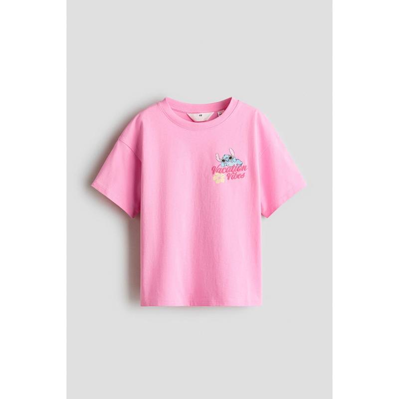 H&M Girls Multi-Color Printed Cotton T-Shirt (8-10 Years) (8-10 Years)