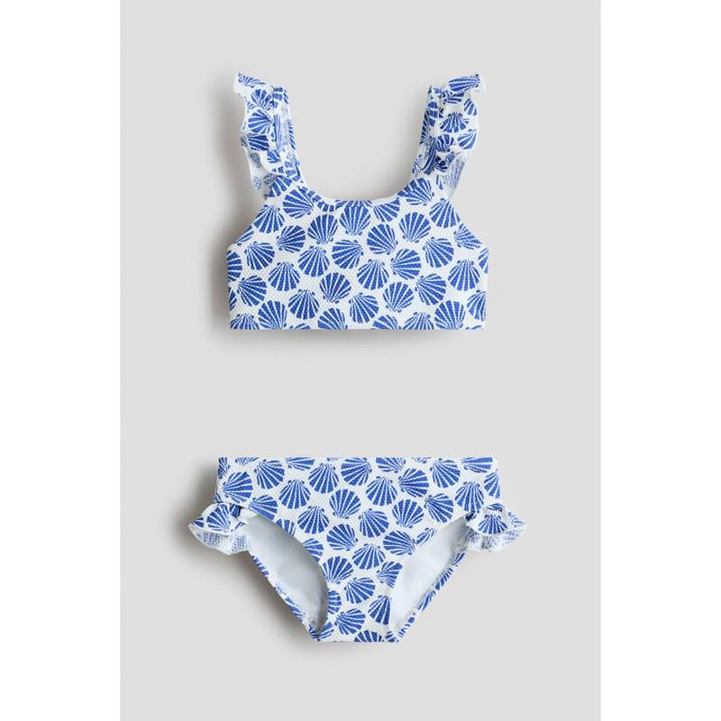 H&M Girls White Textured Bikini (4-6 Years)