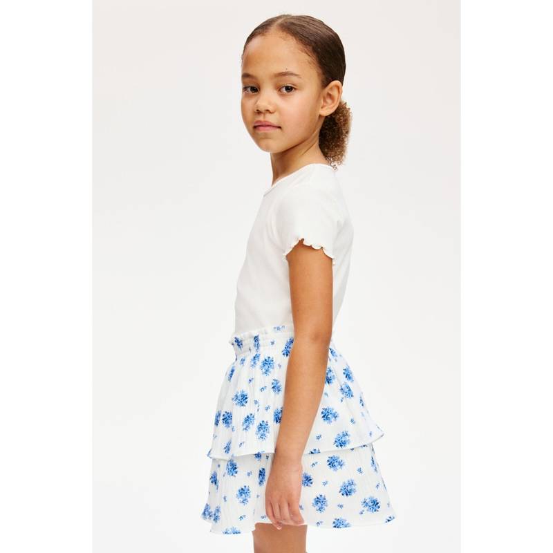 H&M Girls White Tiered Crinkled Skirt (1.5-2 Years) (1.5-2 Years)