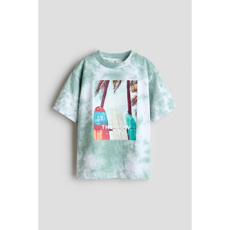 H&M Boys Turquoise Printed T-Shirt (10-12 Years) (10-12 Years)