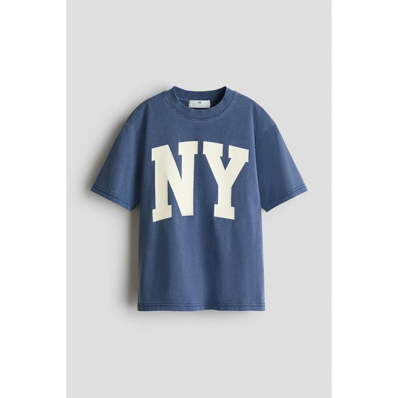 H&M Boys Blue Printed T-Shirt (12-14 Years) (12-14 Years)