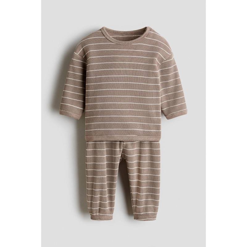 H&M Kids Beige 2-Piece Waffled Cotton Set (1-2 Months)