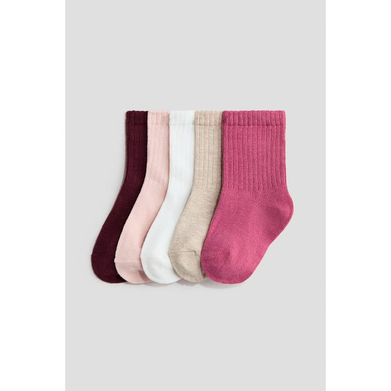 H&M Kids White 5-Pack Socks (000)