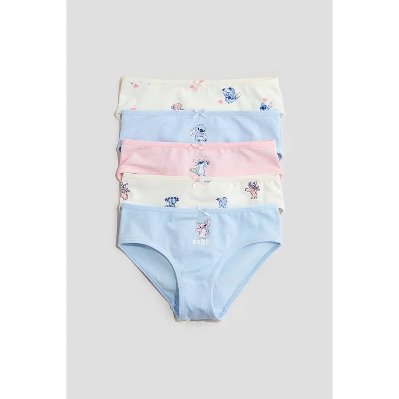H&M Girls Blue 5-Pack Printed Cotton Briefs (1.5-2 Years)