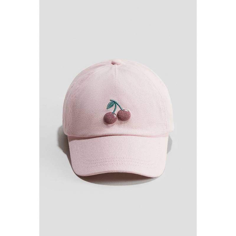 H&M Girls Pink Cotton Twill Cap (6-10 Years) (6-10 Years)