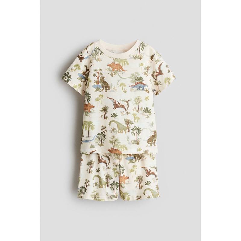 H&M Boys Beige Printed Cotton Pyjamas (1.5-2 Years)
