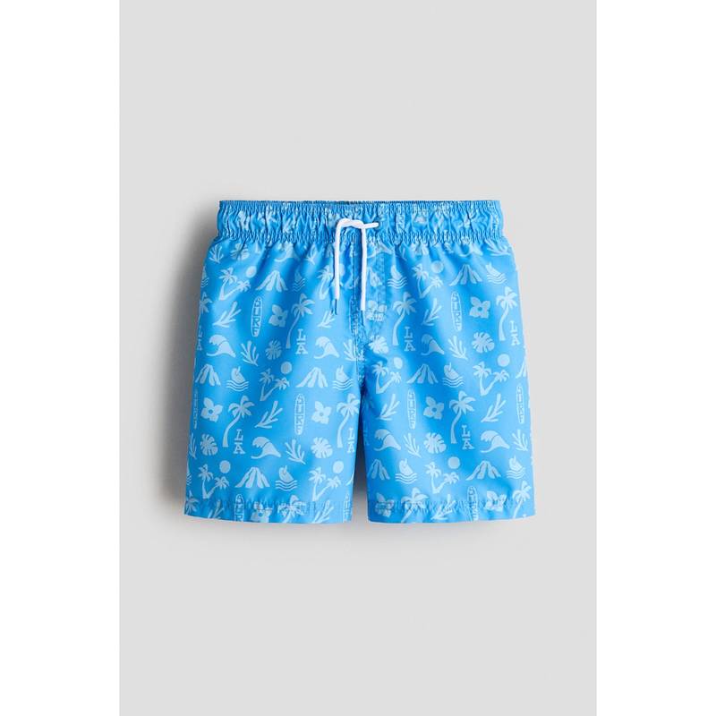 H&M Boys Blue Patterned Swim Shorts (8-10 Years) (8-10 Years)