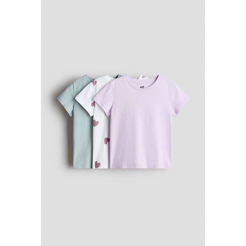 H&M Girls Turquoise 3-Pack T-Shirts (1.5-2 Years)