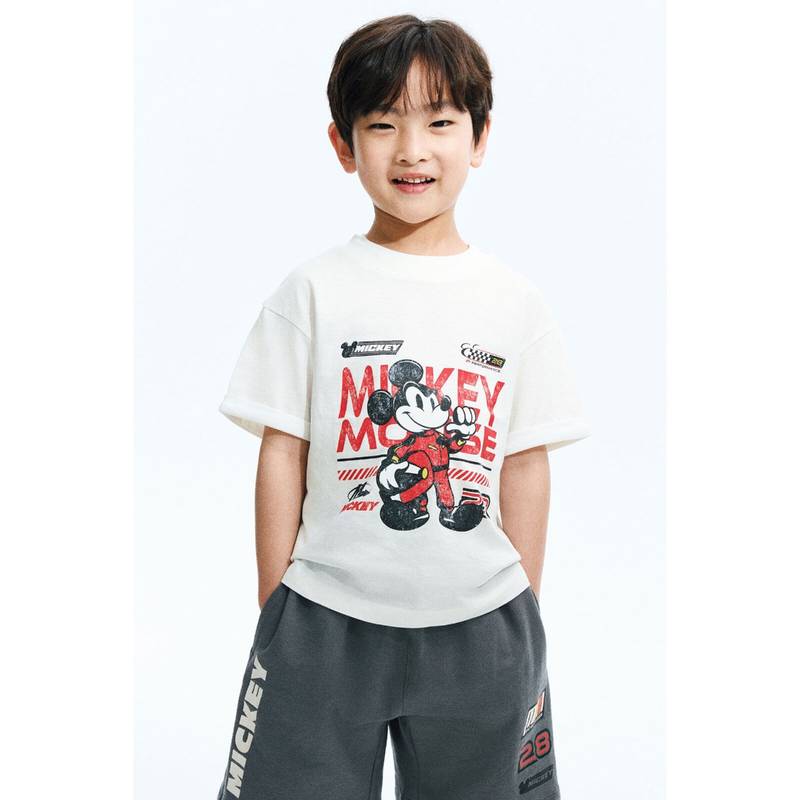 H&M Boys White Layered-Look Printed T-Shirt (1.5-2 Years) (1.5-2 Years)