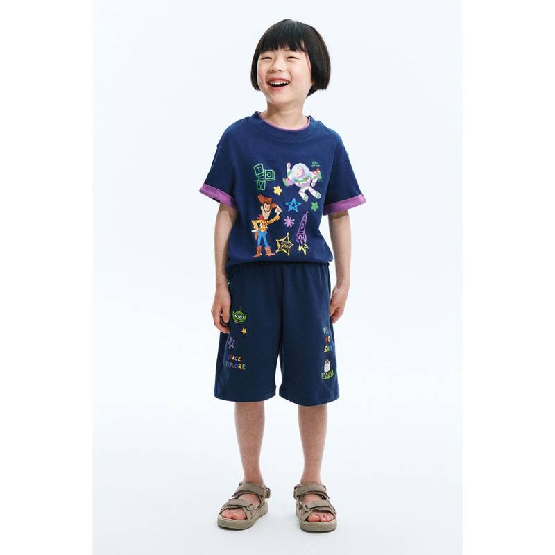 H&M Boys Blue Print-Motif Sweatshorts (1.5-2 Years) (1.5-2 Years)