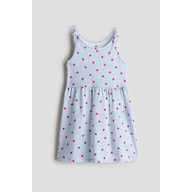 H&M Girls Blue Printed Cotton Dress (1.5-2 Years) (1.5-2 Years)