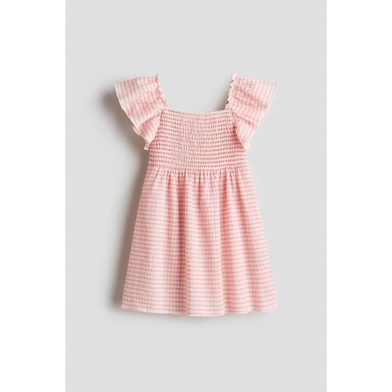 H&M Girls Pink Smocked Cotton Dress (1.5-2 Years) (1.5-2 Years)