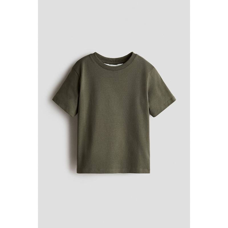 H&M Kids Green Loose-Fit Pima Cotton T-Shirt (2-4 Years)