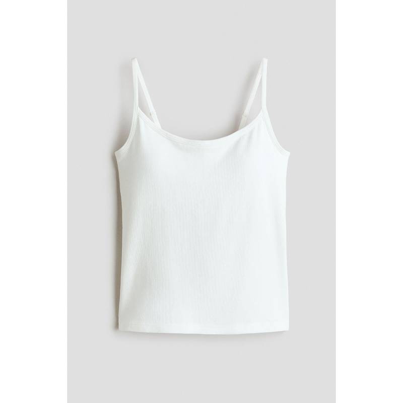 H&M Girls White Padded Strappy Top (12-14 Years)