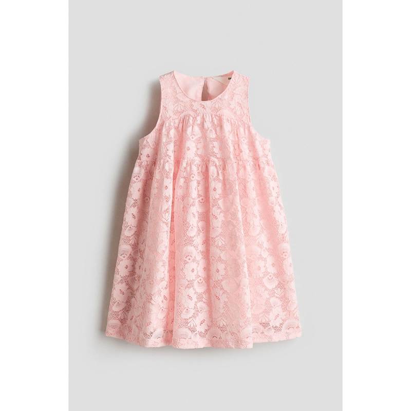 H&M Girls Pink A-Line Lace Dress (3-4 Years) (3-4 Years)