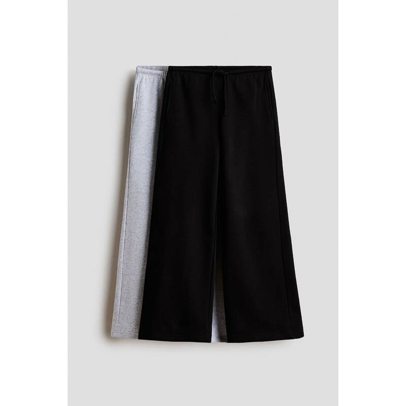 H&M Girls Black 2-Pack Brushed-Inside Joggers (10-11 Years)