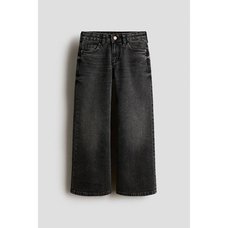 H&M Girls Grey Baggy Fit Bootcut Leg Jeans (8-9 Years) (8-9 Years)