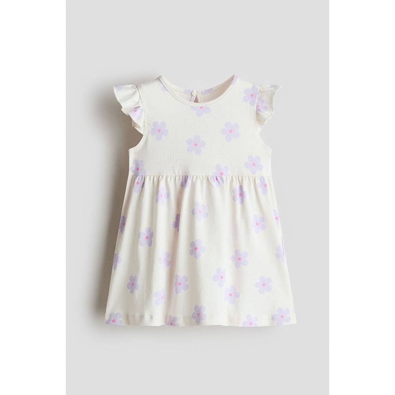 H&M Girls White Cotton Dress (4-6 Months) (4-6 Months)