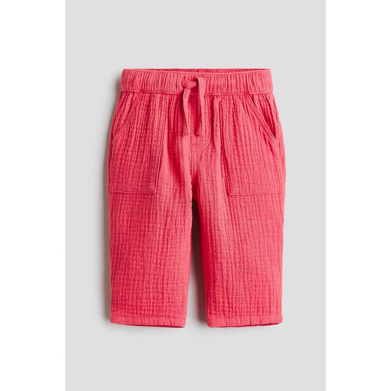 H&M Boys Red Cotton Muslin Trousers (4-6 Months) (4-6 Months)
