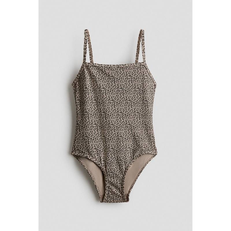H&M Girls Beige Printed Swimsuit (10-12 Years) (10-12 Years)