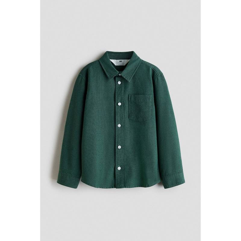 H&M Boys Green Oxford Shirt (5-6 Years) (5-6 Years)