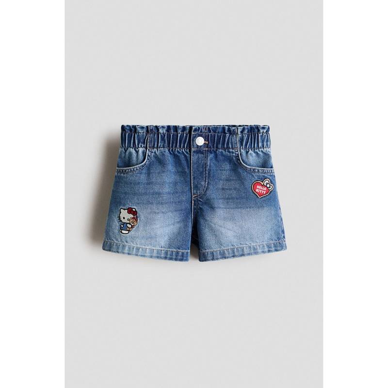 H&M Girls Blue Printed Denim Shorts (1.5-2 Years) (1.5-2 Years)