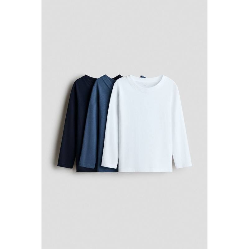 H&M Boys Blue 3-Pack Cotton T-Shirts (1.5-2 Years)
