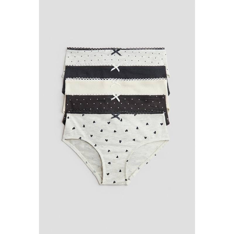 H&M Girls Grey 5-Pack Cotton Briefs (1.5-2 Years)