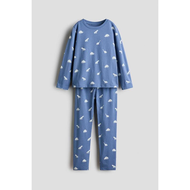 H&M Boys Blue Patterned Cotton Pyjamas (2-4 Years)