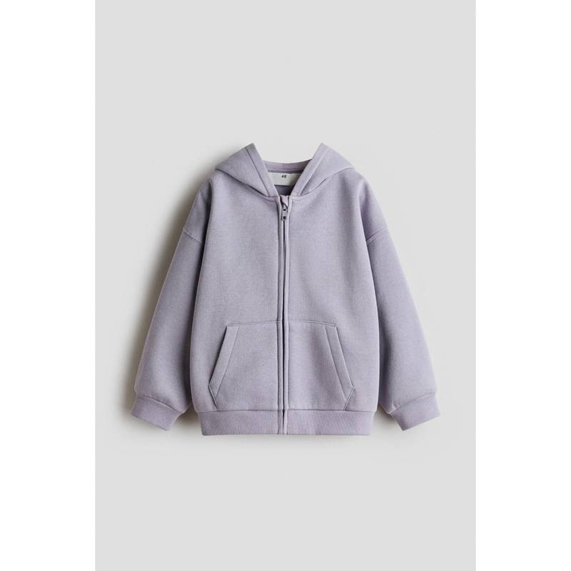 H&M Girls Purple Oversized Brushed-Inside Zip-Through Hoodie (1.5-2 Years) (1.5-2 Years)