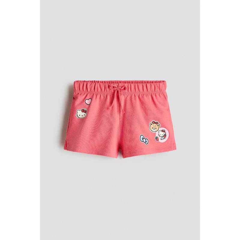 H&M Girls Red Print-Motif Cotton Sweatshorts (1.5-2 Years) (1.5-2 Years)