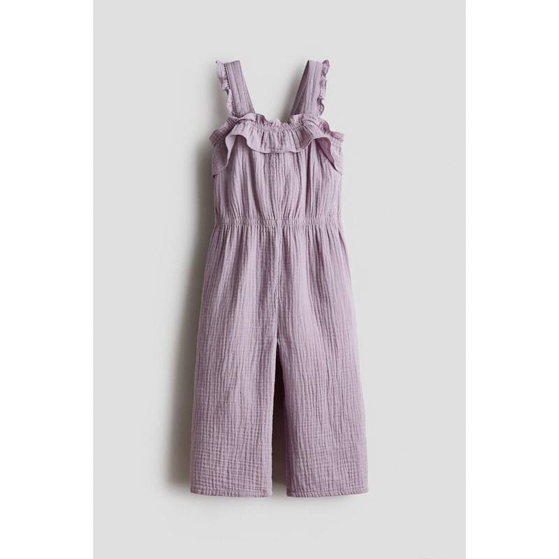 H&M Girls Purple Cotton Muslin Jumpsuit (2-3 Years) (2-3 Years)