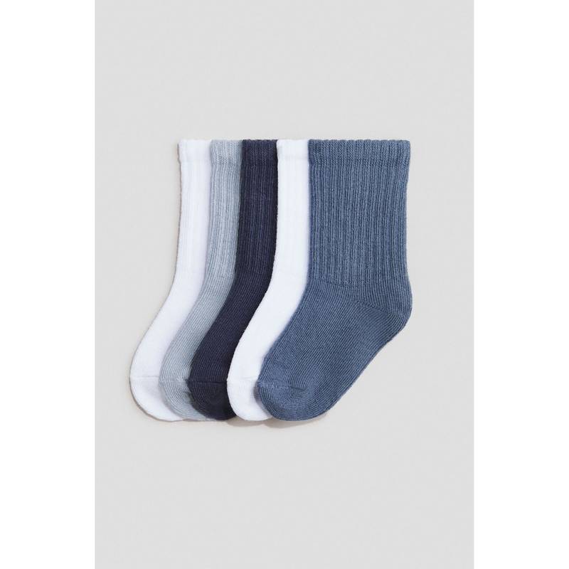 H&M Unisex Blue 5-Pack Socks (1.5-3 Years)