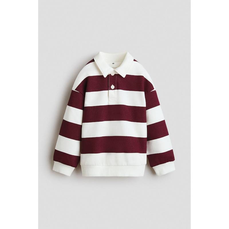 H&M Boys White Cotton Rugby Polo T-Shirt (2-4 Years) (2-4 Years)