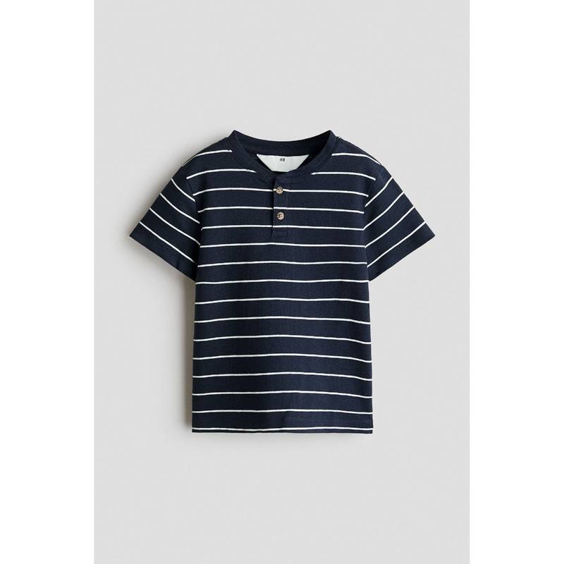 H&M Boys Blue Cotton Henley T-Shirt (1.5-2 Years) (1.5-2 Years)