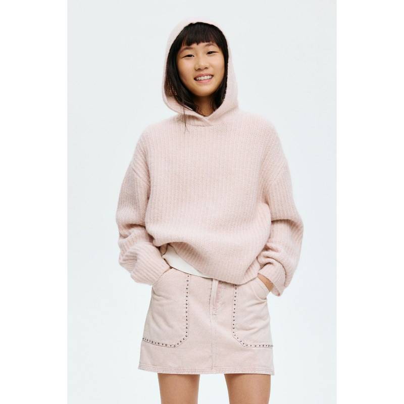 H&M Girls Pink Studded Denim Skirt (13-14 Years) (13-14 Years)