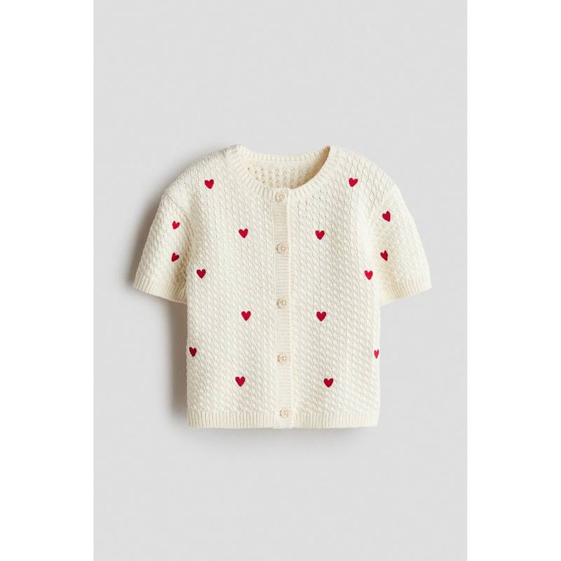 H&M Girls White Short-Sleeved Cardigan (1.5-2 Years) (1.5-2 Years)